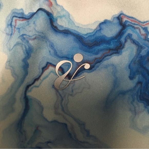 A Core Shorts Womens 2XL Pull On Active Athletic Pockets Blue Tie Dye Marble - Picture 3 of 10